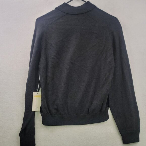 90s Robert Scott Ltd VTG Black Velvet Cardigan S Wool Rayon Decorative Buttons - Picture 8 of 10